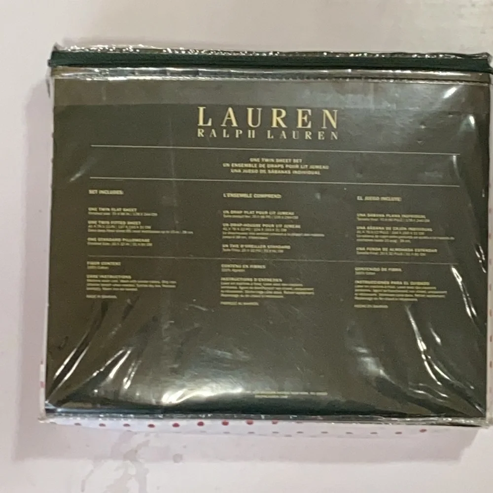 Lauren Ralph Lauren one twin sheet set red polka dot bed sheets